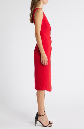 Donna morgan knot front crepe midi dress hotsell