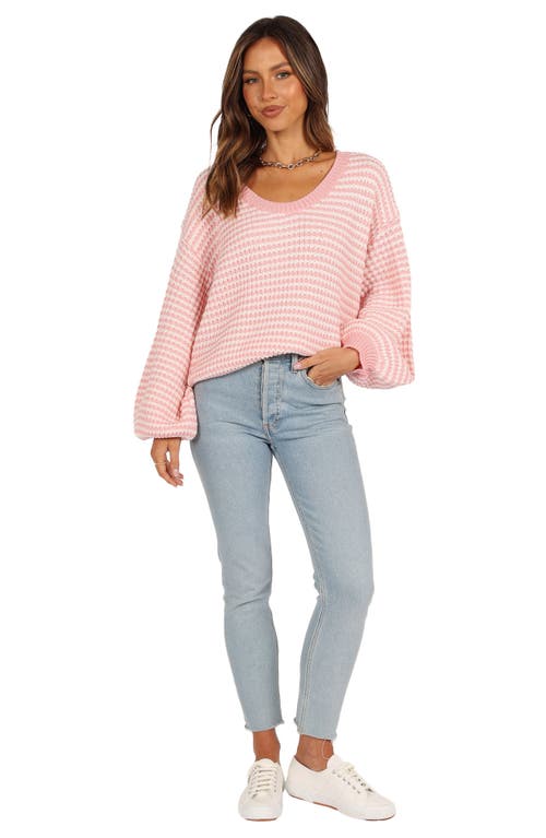Petal And Pup Petal & Pup Becca Stripe One-shoulder Sweater In Pink