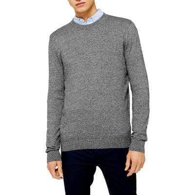 Topman Essential Classic Fit Crewneck Sweater, Grey