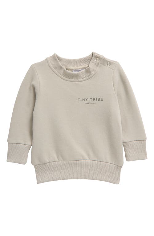 Shop Tiny Tribe Core Signature Crewneck Sweatshirt In Grey