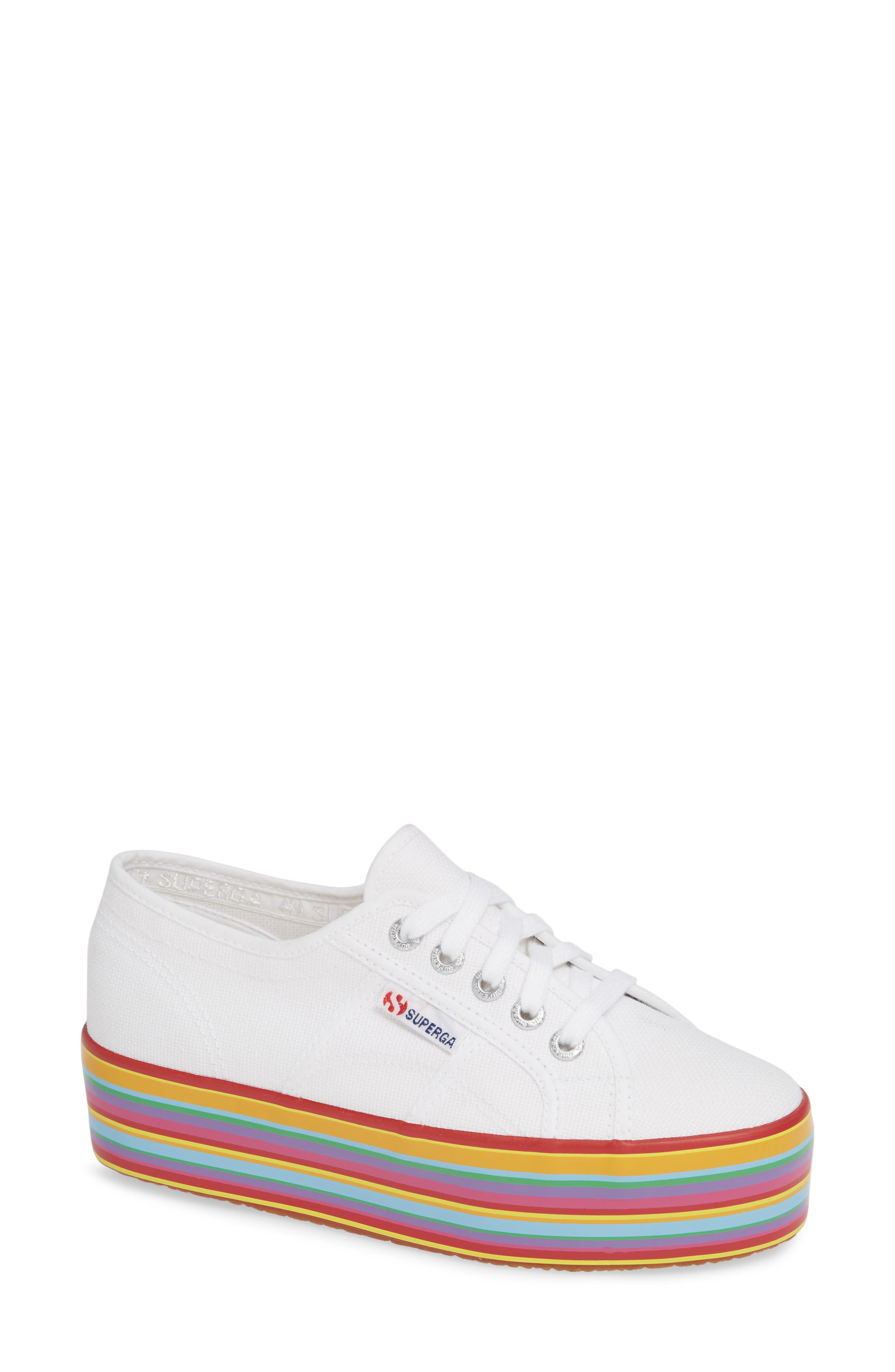 superga rainbow platform sneakers