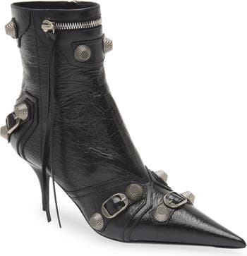 Balenciaga Cagole Leather Bootie (Women)