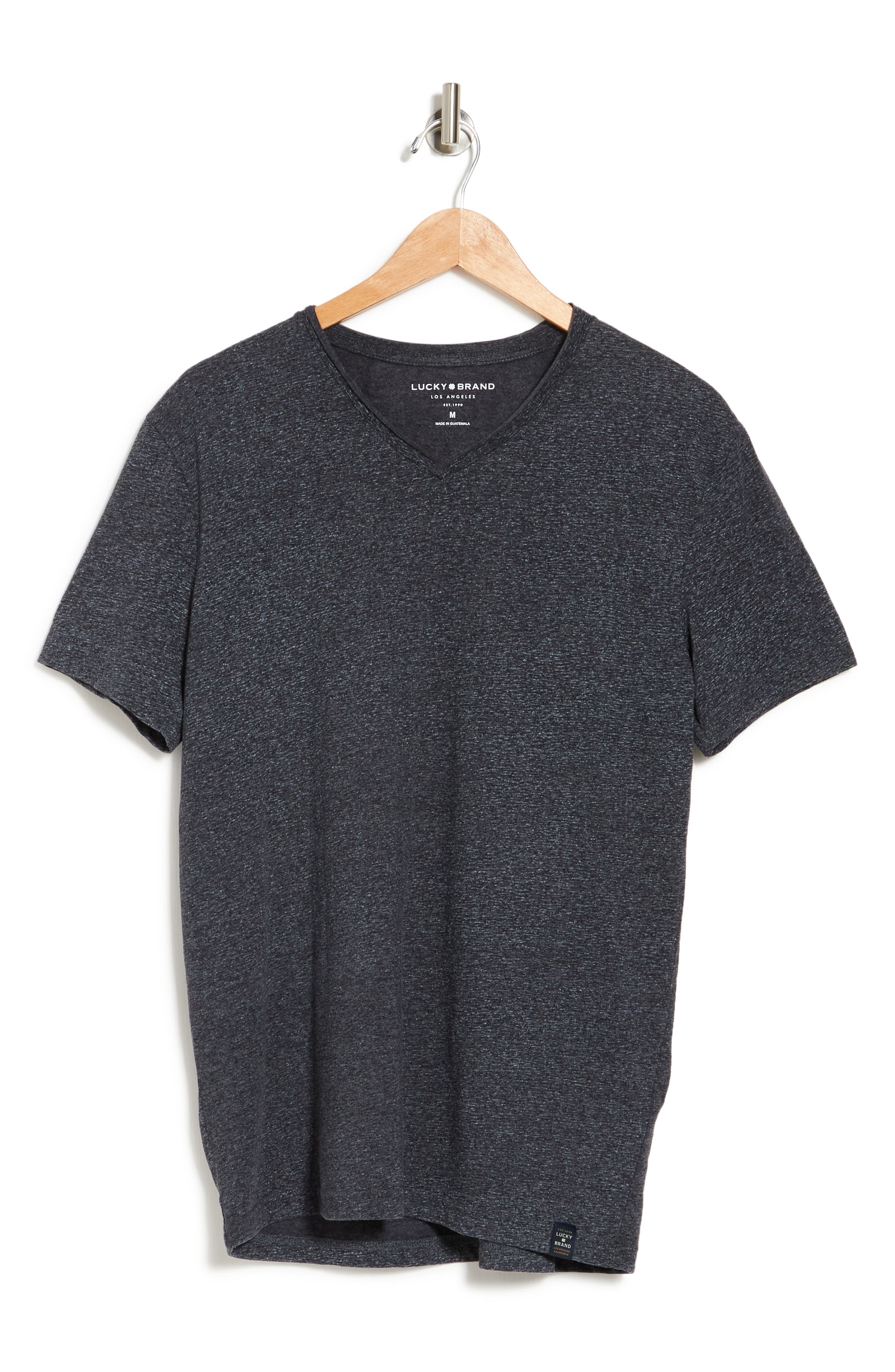 Brand Short Sleeve Rolled V-neck T-shirt In Jet Black | ModeSens