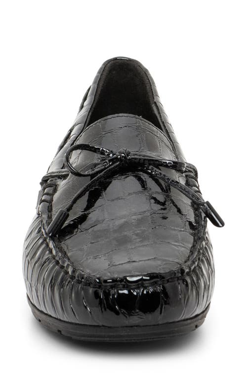 Ara Amarillo Leather Driving Shoe In Glossy Black