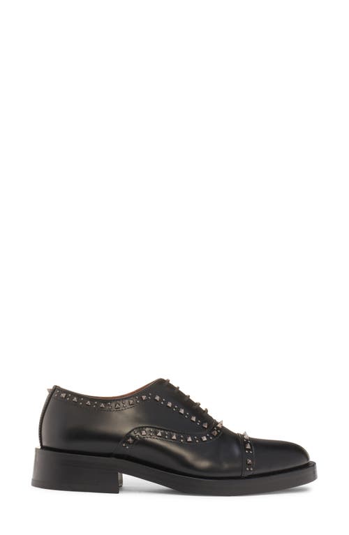 Shop Valentino Garavani Gentleglam Studded Wingtip Oxford In Nero