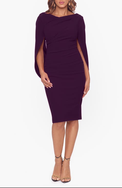 Drape Back Cocktail Dress in Mulberry