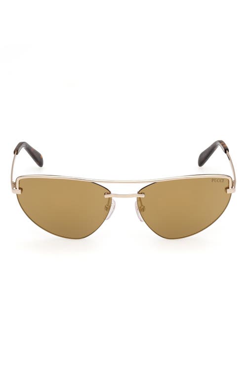 Pucci Emilio 59mm Cat Eye Sunglasses In Gold/brown Mirror