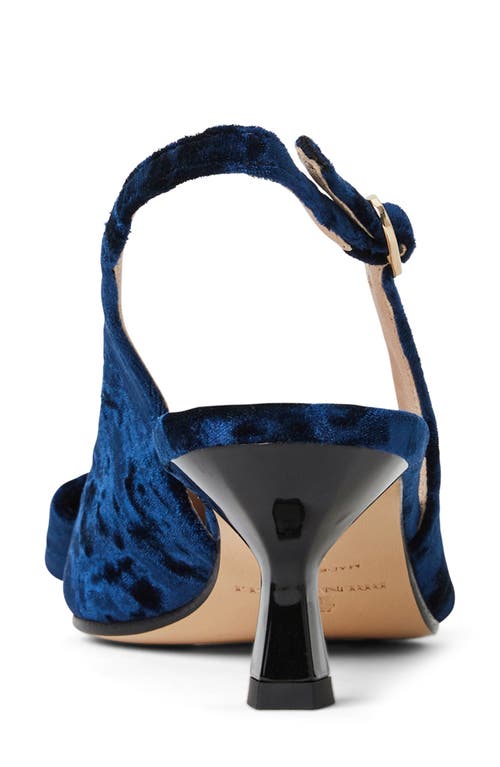 Bruno Magli Morena Slingback Pointed Toe Pump In Navy Crushed Velvet