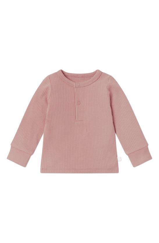 Mori Rib Fitted Two-piece Pajamas In Ribbed Rose