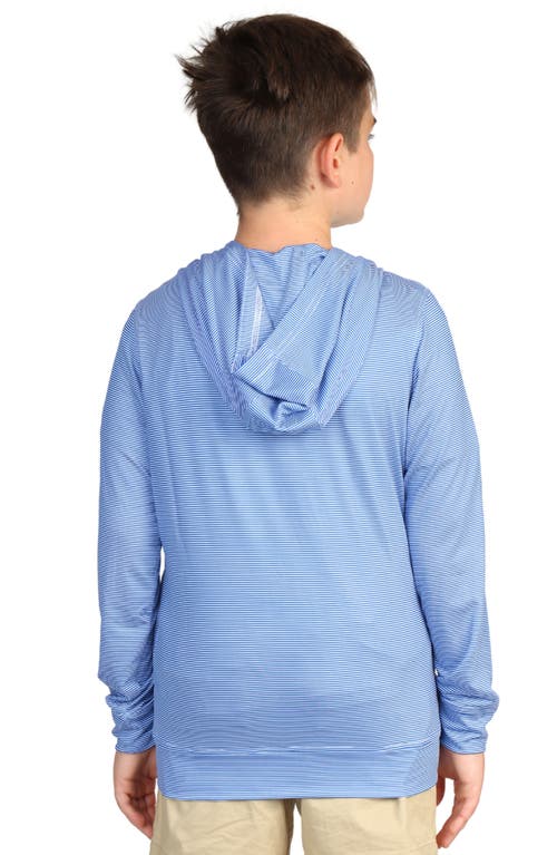 Tailorbyrd Kids' Stripe Performance Hoodie In Blue