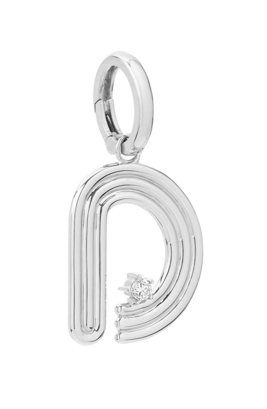 Shop Adina Reyter Groovy Letter Charm Pendant In Silver - D