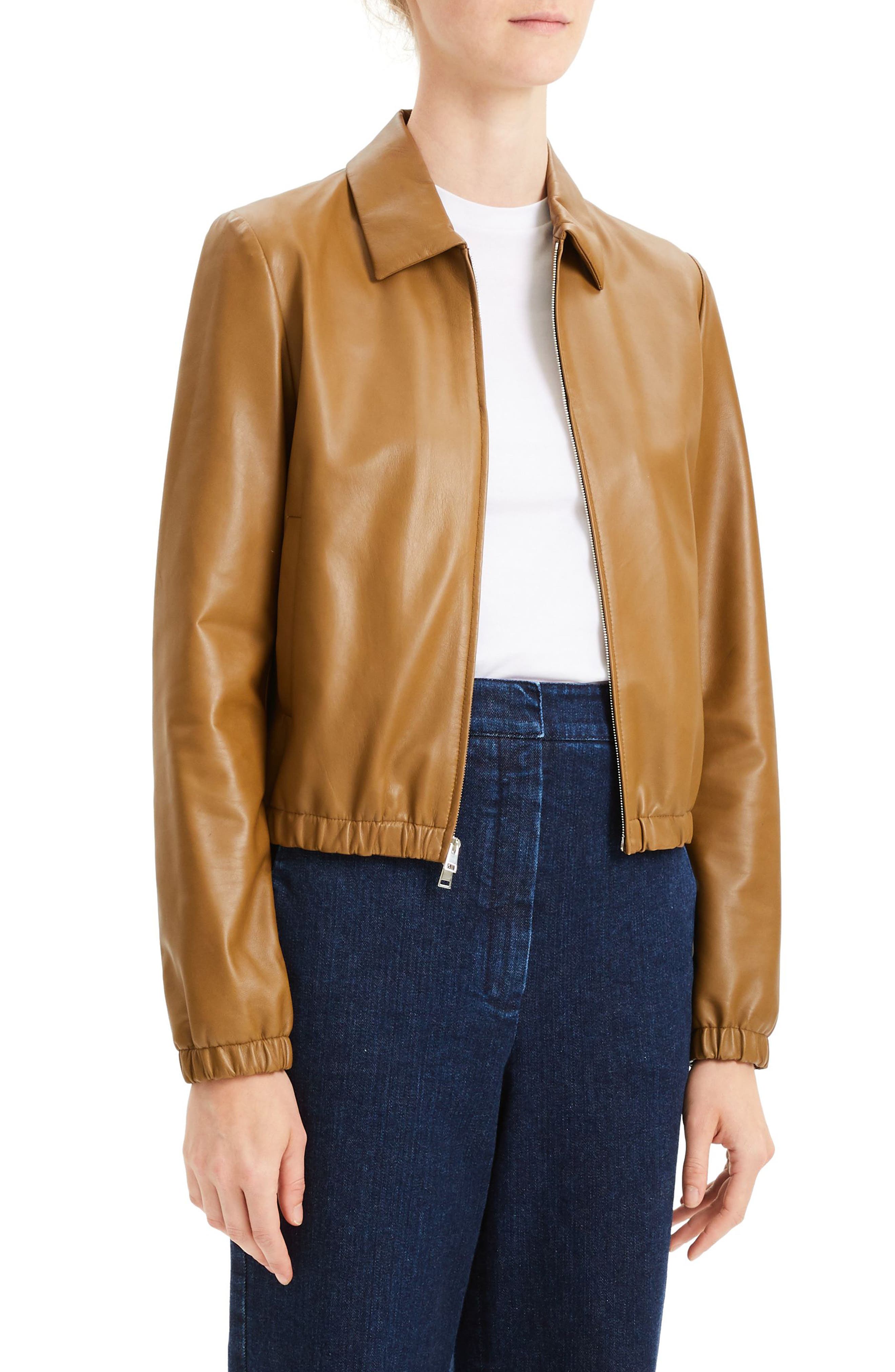 theory leather bomber