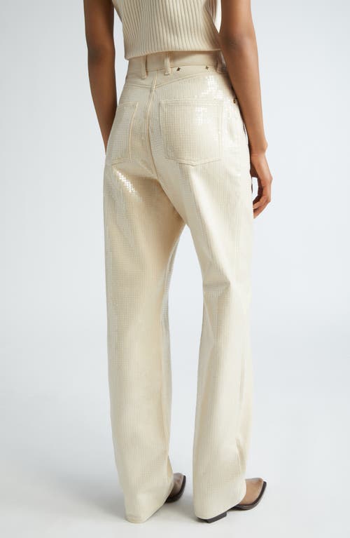 Golden Goose Kim Sequin Five-pocket Pants In Ecru