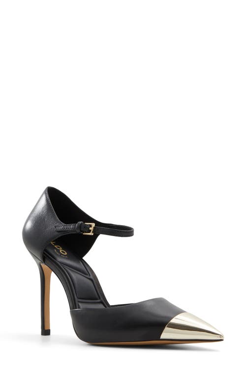 ALDO ALDO MYSHA ANKLE STRAP POINTED CAP TOE PUMP