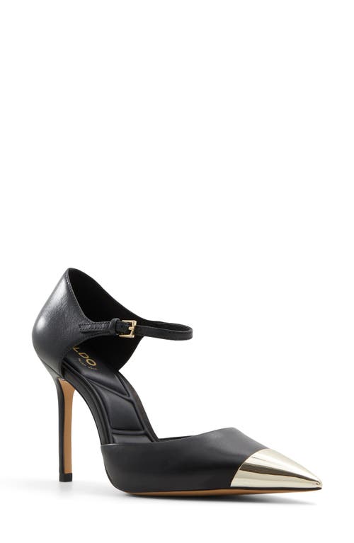 ALDO ALDO MYSHA ANKLE STRAP POINTED CAP TOE PUMP 