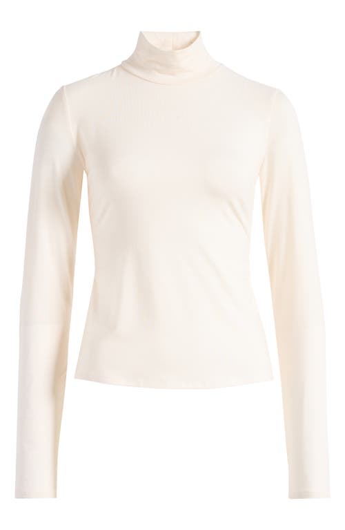 Reformation Nell Turtleneck Jersey Top In Horchata