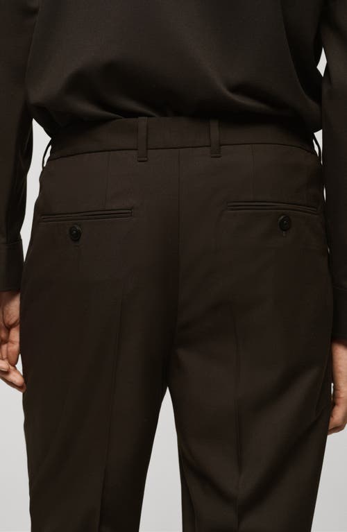 Mango Regular Fit Pleated Pants In Chocolate