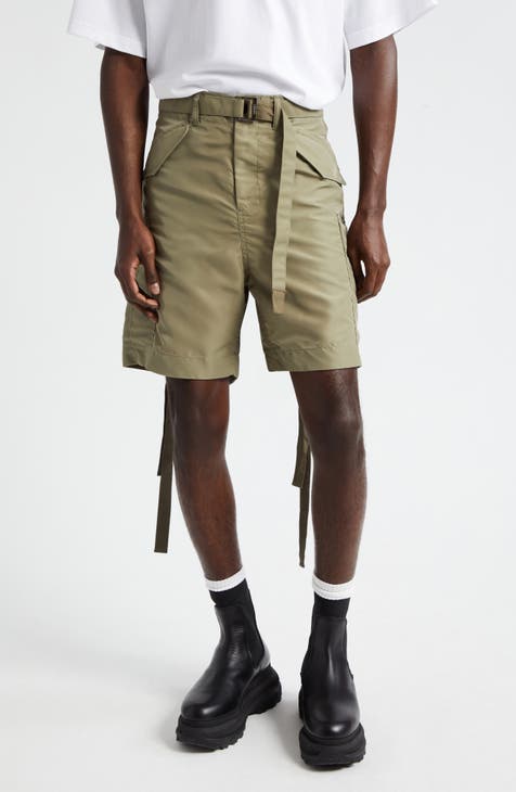 Tie Detail Nylon Cargo Shorts