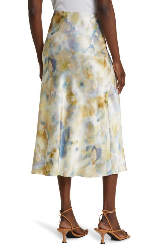 Shop Rails Anya Satin Midi Skirt In Diffused Blossom