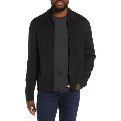 Rag & Bone Melrose Slim Fit Wool-Blend Zip-Up Cardigan, Black