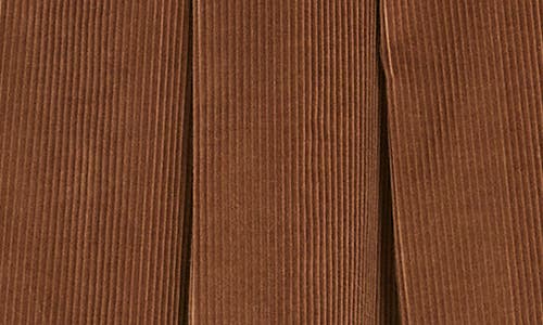 Shop Max Mara Weekend  Zucca Pleated Cotton Corduroy A-line Skirt In Hazelnut Brown