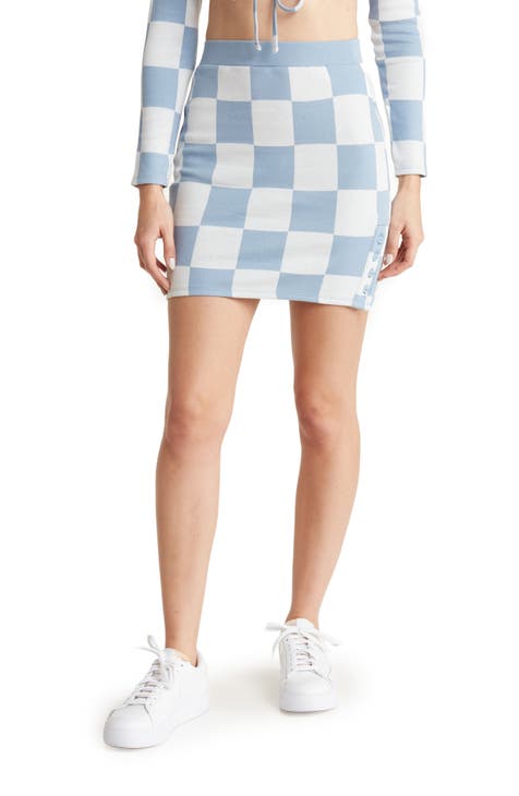 Lydia Checker Cotton Miniskirt