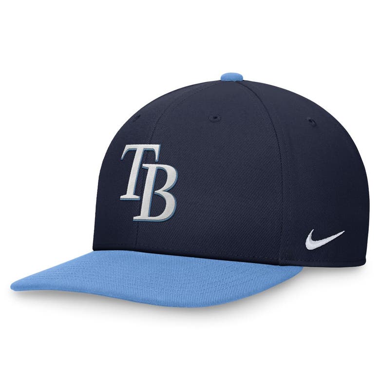 Shop Nike Navy/light Blue Tampa Bay Rays Evergreen Two-tone Snapback Hat