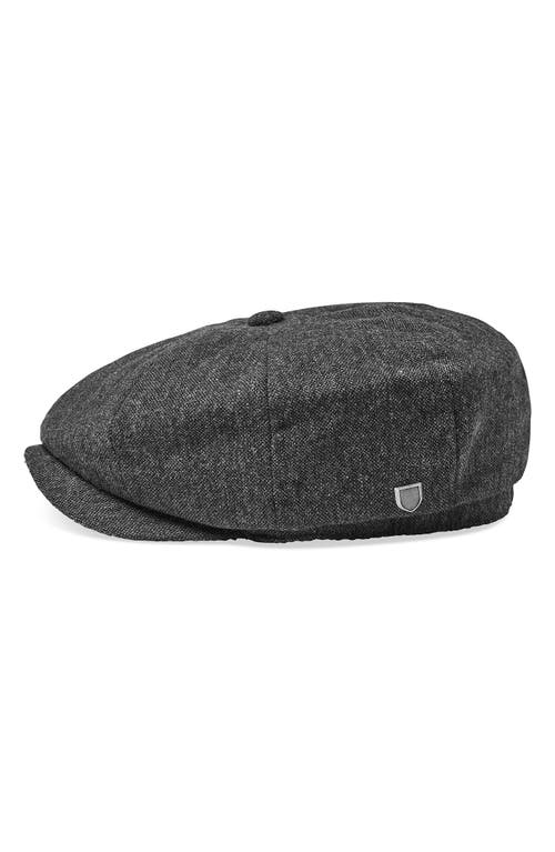 Shop Brixton Brood Wool Blend Driving Cap In Black/grey