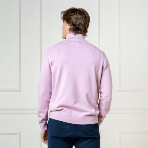 Hope & Henry Organic Fine Gauge Half Zip Sweater In Lavender Marl