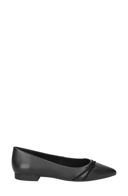 Bella Vita Rhea Womens Solid Faux Leather Flat Shoes In Black Leather