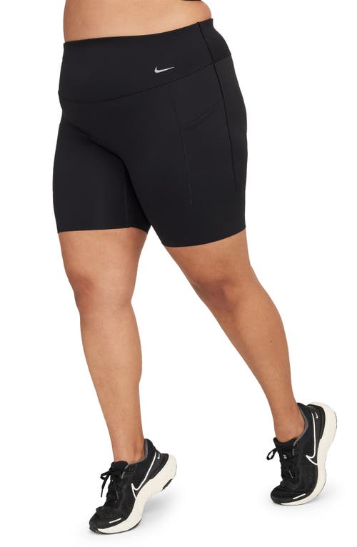 Nike Dri-fit Universa High Waist Bike Shorts In Black/black