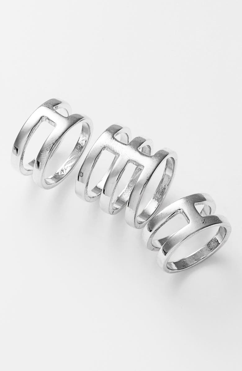 LEITH Cutout Statement Rings, Main, color, Silver