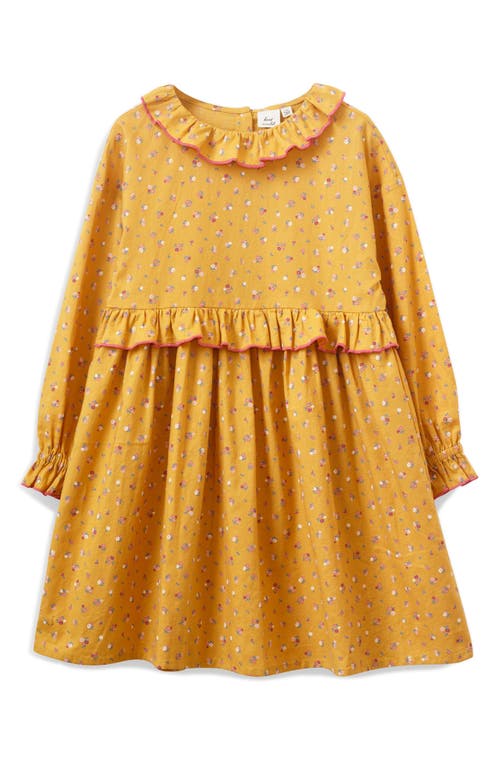 Shop Beet World Kids' Floral Ruffle Long Sleeve Cotton Dress In Provence Meadow