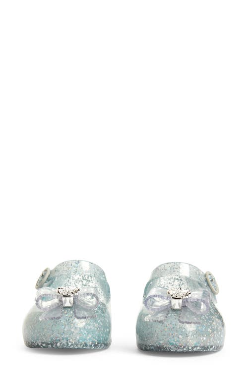 Melissa Mini Sweet Love Disney Princess Mary Jane Flat In Glitter Blue/blue
