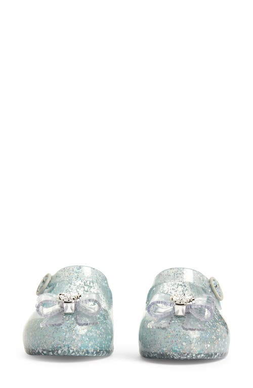 Shop Melissa Mini  Mini Sweet Love Disney Princess Mary Jane Flat In Glitter Blue/blue