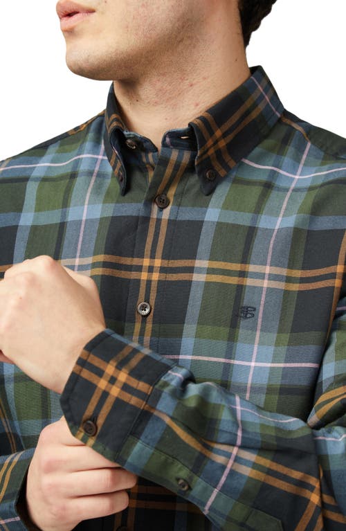 Ben Sherman Oversize Plaid Button-down Shirt In Camouflage