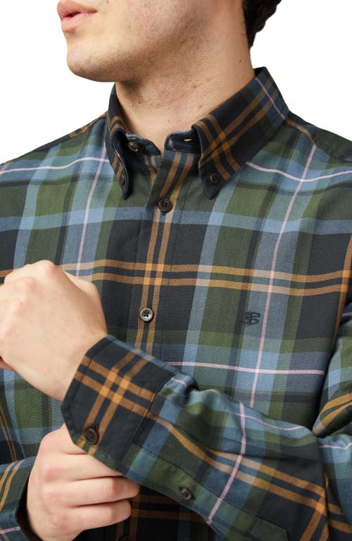 Shop Ben Sherman Oversize Plaid Button-down Shirt In Camouflage