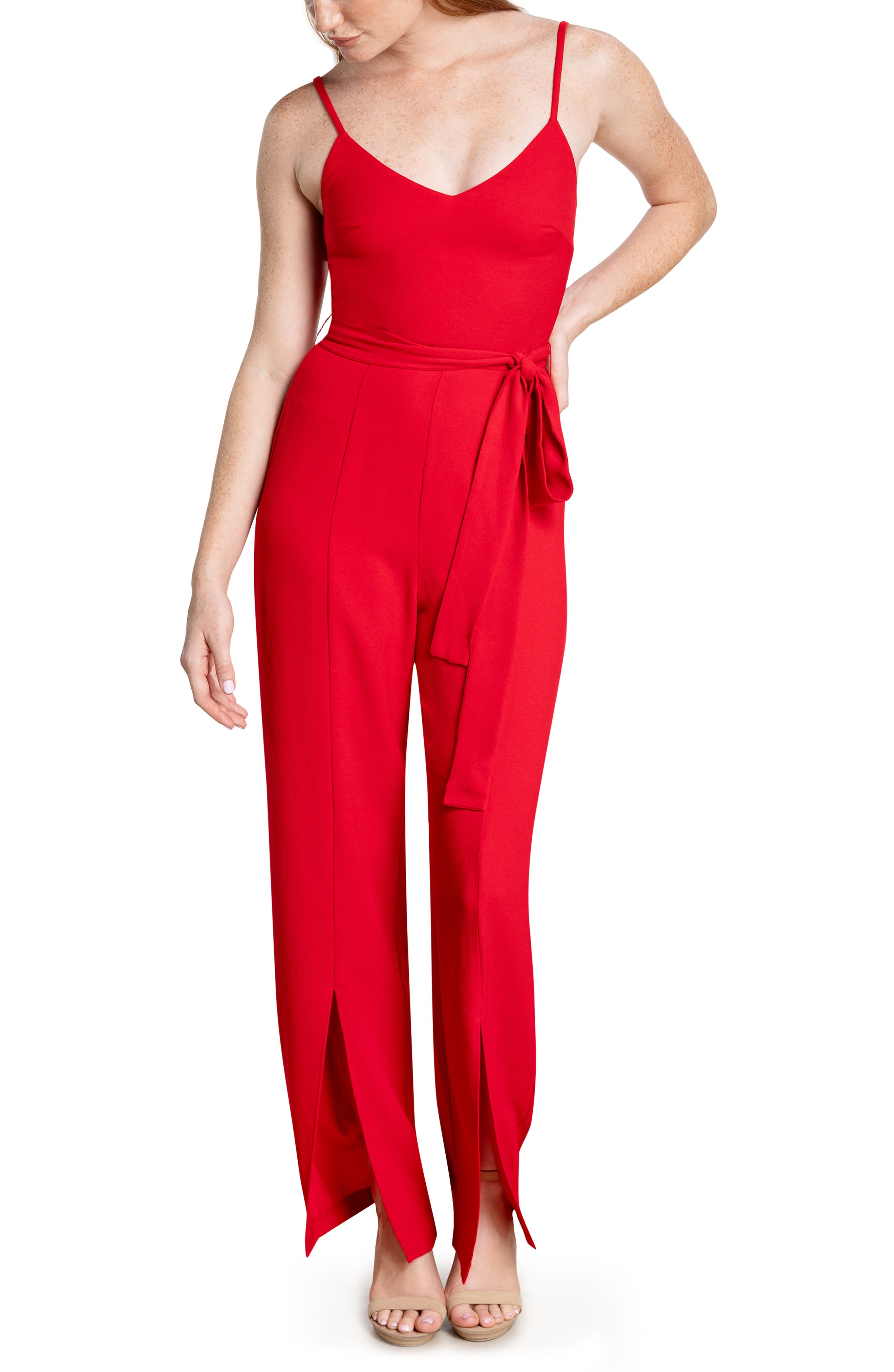 ladies red jumpsuits