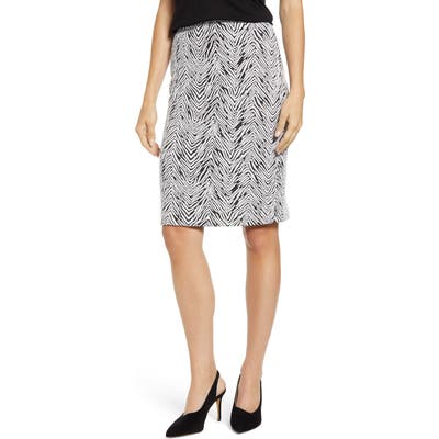 Vince Camuto Zebra Jacquard Pencil Skirt, Black