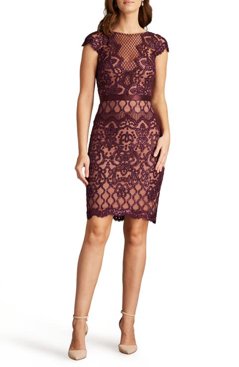 Sequin Lace Body-Con Cocktail Dress