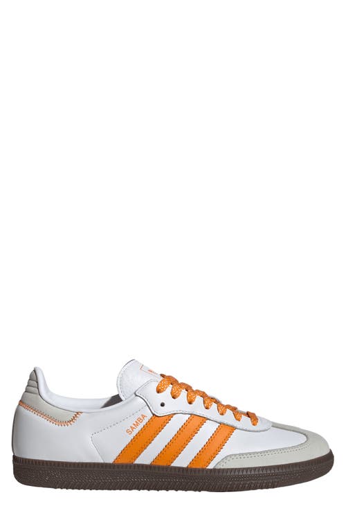 Shop Adidas Originals Adidas Samba Sneaker In White/orange/off White