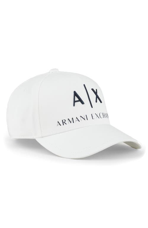Embroidered Logo Adjustable Baseball Cap in White