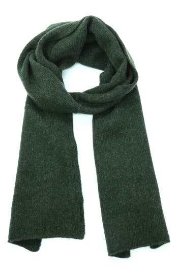 Portolano Cashmere Jersey Scarf In Green Menagerie