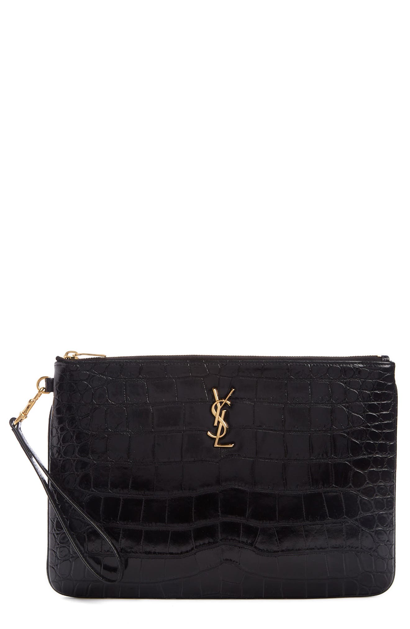 saint laurent croc embossed