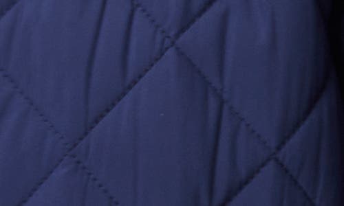 Shop Bernardo Diamond Quilted Hooded Puffer Coat In Navy