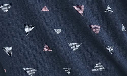 Travismathew Home Break Geo Print Piqué Polo In Total Eclipse