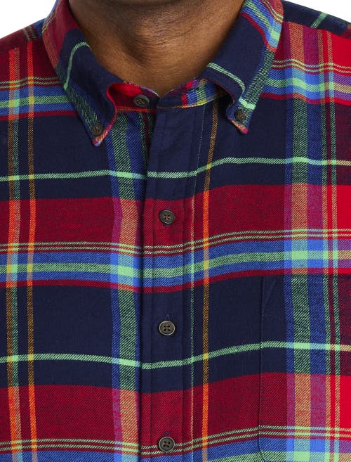 Shop Harbor Bay By Dxl Multi-plaid Flannel Sport Shirt In Bright Multi