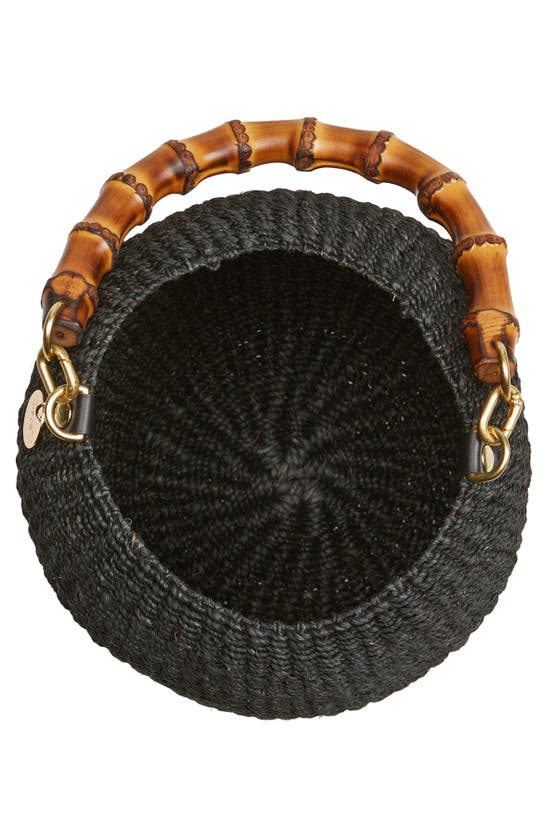Clare V Pot De Miel Bamboo Top-handle Basket Bag In Black