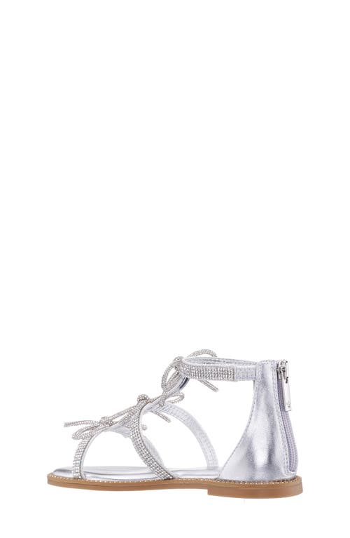 Nina Kids' Solace Sandal In Silver Metallic/rhinestones