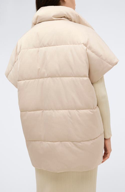 Shop Kenneth Cole Oversize Tapered Quilted Vest In Soft Fawn